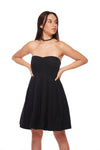 IZF Black Balloon hem off-shouldered dress