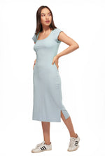 IZF Short Sleeve Midi Dress with side slits