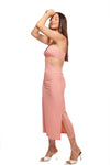 IZF Pink Cut-out Midi Dress with side slit