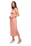 IZF Pink Cut-out Midi Dress with side slit