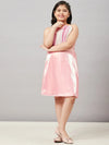 Girl's Appropriate Solid Dress Pink