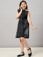 Girl's Curious Solid Dress Black