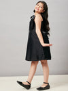 Girl's Curious Solid Dress Black