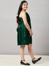 Girl's Raffle Solid Dress Green