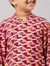 Boy's Significant Vogue Printed Kurta Set Red