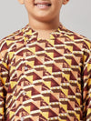 Boy's Outerwear Pro Printed Kurta Set Brown