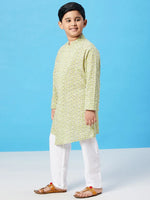 Boy's Wear Pro Printed Kurta Set Green