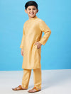 Boy's Recent Slew Solid Kurta Set Yellow