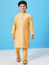 Boy's Recent Slew Solid Kurta Set Yellow