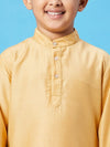 Boy's Recent Slew Solid Kurta Set Yellow