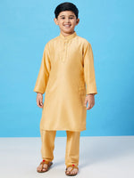 Boy's Recent Slew Solid Kurta Set Yellow