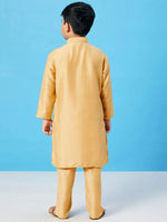 Boy's Recent Slew Solid Kurta Set Yellow