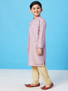 Boy's Clean Clothing Solid Kurta Set Purple