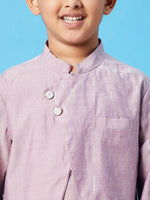 Boy's Clean Clothing Solid Kurta Set Purple