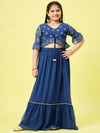 Girl's Gorgeous Printed Lehenga Blue