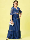 Girl's Gorgeous Printed Lehenga Blue