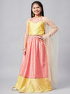 Girl's Orderly Printed Lehenga Pink