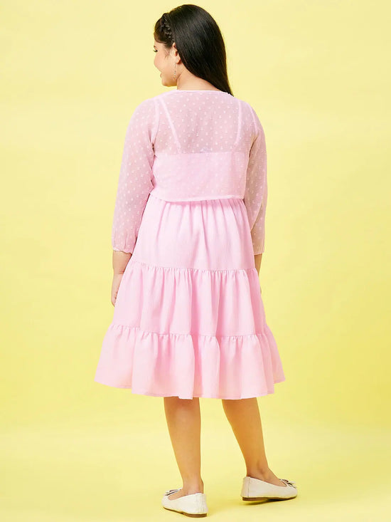 Girl's Course Solid Dress Pink