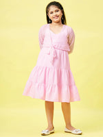 Girl's Course Solid Dress Pink