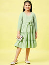 Girl's Thick Solid Dress Green