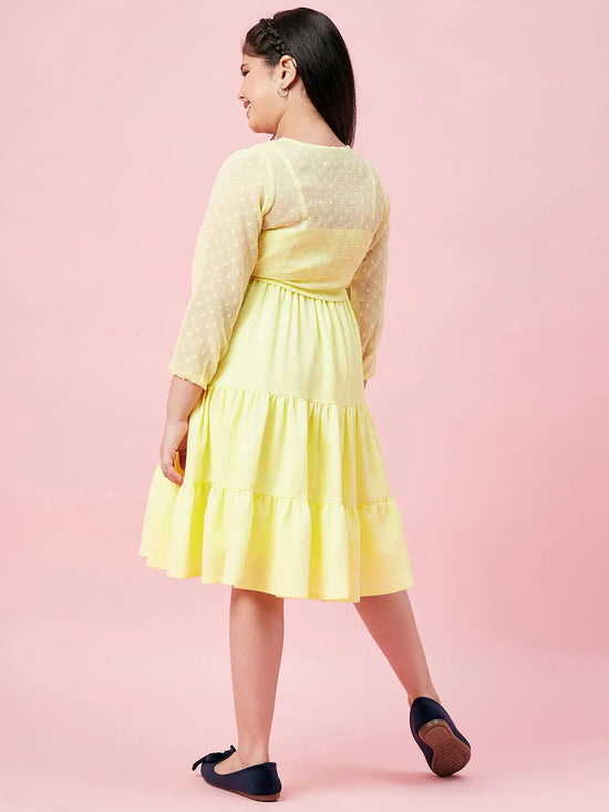 Girl's Secular Trends Solid Dress Yellow