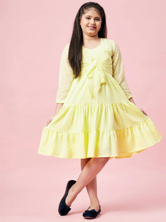 Girl's Secular Trends Solid Dress Yellow