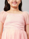 Girl's Enclothe Solid Dress Peach