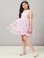 Girl's Customary Printed Dress Pink