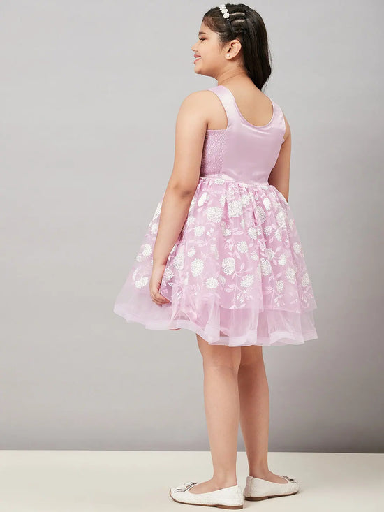 Girl's Customary Printed Dress Pink