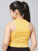 Girl's Overall Printed Top Yellow