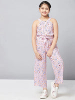 Girl's Slue Printed Jumpsuit Pink