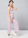 Girl's Slue Printed Jumpsuit Pink