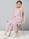 Girl's Slue Printed Jumpsuit Pink