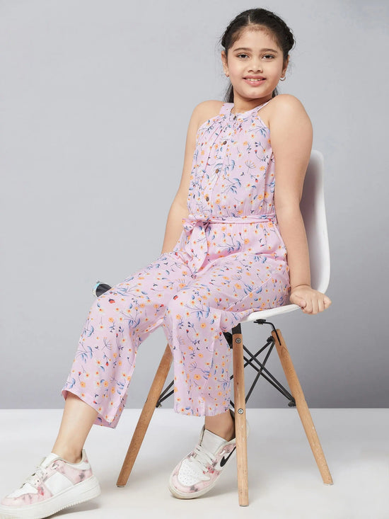 Girl's Slue Printed Jumpsuit Pink