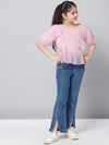 Girl's Dramatic Solid Top Pink