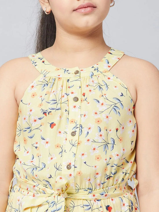 Girl's Trends Printed Jumpsuit Yellow