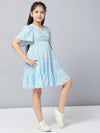 Girl's Decomposing Printed Dress Blue