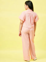 Girl's Contemporary Solid Top with Plazzo Peach