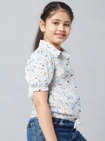 Girl's Splendid Printed Top Blue