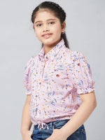 Girl's New Vogue Printed Top Pink