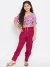 Girl's Captain Printed Top with trousers Pant Purple