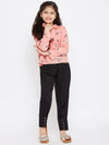 Girl's Casual Printed Top with trousers Pant Pink