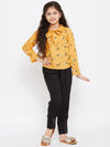 Girl's Dresses Group Printed Top with trousers Pant Yellow