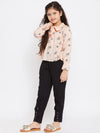 Girl's Significant Vogue Printed Top with trousers Pant Peach