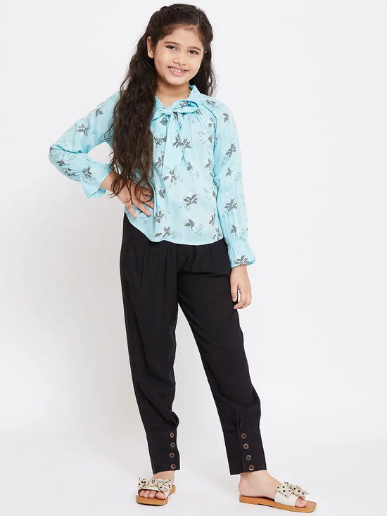 Girl's Outerwear Pro Printed Top with trousers Pant Blue