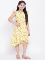 Girl's Gorgeous Printed Dress Yellow