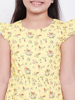 Girl's Gorgeous Printed Dress Yellow