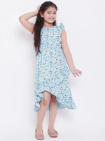 Girl's Bowling Printed Dress Blue