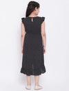 Girl's Simple Manner Printed Dress Black