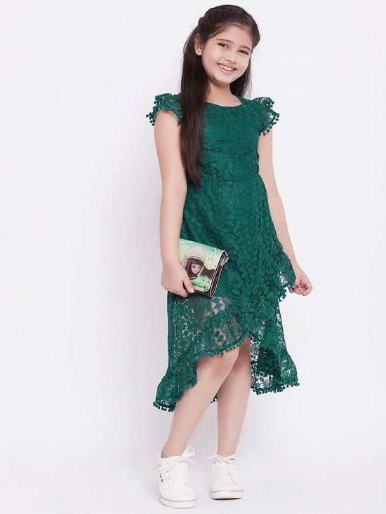 Girl's Glorious Printed Dress Green